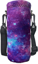 Neoprene Water Bottle Carrier Bag with Adjustable Shoulder Strap for Men Women Walking Hiking,Portable Insulated Holder Case for Stainless Steel/Glass/Plastic Bottles by TinyTreasures Baby Boutique