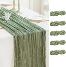 Sioloc 5 Pack Sage Green Cheesecloth Table Runner Fall Autumn Decor for Home 10ft Table Cloth for Tea Wedding Birthday Party Baby Bridal Shower Halloween Thanksgiving by CozyNest Decor