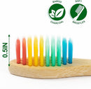 Biodegradable Bamboo Toothbrushes, 10 Piece BPA Free Soft Bristles Toothbrushes, Natural, Eco-Friendly, Green and Compostable (Multicolored Bristles) by TinyTreasures Baby Boutique