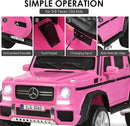 Costzon Ride on Car, Licensed Mercedes-Benz Maybach, 12V Battery Powered Vehicle Toy w/ 2 Motors, Remote Control, 3 Speeds, Lights, Horn, Music, Aux, Storage, Truck, Electric Car for Kids (Pink) by TinyTreasures Baby Boutique