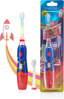 B07YVKSLHYBrush‑Baby - KidzSonic Rocket Kids Electric Toothbrush for Ages 3+ with Disco LED Lights, Gentle Sonic Vibrations, 2-Minute Smart Timer & 30‑Second Pulse Reminders – AAA Battery Included by TinyTreasures Baby Boutique