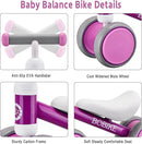 Baby Balance Bike Toys for 12-36 Months Kids Toy Boy and Girls Gifts Toddler Best First Birthday Gift Children Walker No Pedal Infant 4 Wheels Bicycle (Classic, Purple) by TinyTreasures Baby Boutique