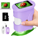 Kids Digital Microscope 1000X Zoom, Mini Pocket Handheld Microscope with Camera/Video/Telescope Function, Portable Outdoor Travel Toys for Boys Girls 3-8 Years STEM Gifts, 8GB SD Card Included by TinyTreasures Baby Boutique
