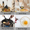 Premium Black Silicone Cooking Utensils Set - Non-Toxic, Heat Resistant& Non-Stick Kitchen Utensils Set with Spatula, Spoon, Whisk, Tongs, BPA Free, Dishwasher Safe, Black by CozyNest Decor