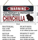 Warning Sign, Chinchilla Warning Wood Plaque Sign, Funny Door Signs, Decorative Wood Hanging Suspension Plaque, Farmhouse Wooden Wall Decor, Outdoor Hanging Wooden Signs by CozyNest Decor