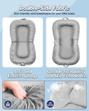Baby Lounger Pillow : 3-in-1 Infant Lounger for Newborn 0-24 Months, Portable Tummy Time Mat for Home and Travel, Breathable & Soft Baby Seat for Baby, Babies Essentials Gifts, Grey by TinyTreasures Baby Boutique