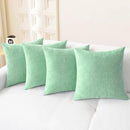 CaliTime Throw Pillow Covers Decorative 18 X 18 Inches Pack of 4 Cozy Chenille Cushion Cases for Couch Sofa Bed Living Room Home Grey Green by CozyNest Decor