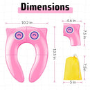 Portable Potty Seat for Toddler Travel - Foldable Non-Slip Potty Training Toilet Seat Cover for Girls, Baby Kids with Drawstring Bag (Pink Owl) by TinyTreasures Baby Boutique