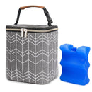 Breast Milk Cooler Bag with Ice Pack Fits 4 Baby Bottles Up to 9 Ounce, Baby Bottle Bag Great for Nursing Mom Daycare, Grey by TinyTreasures Baby Boutique