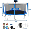 SKYUP Tranpoline 1500LBS 16 15 14 12 10 8 FT Tranpoline for 7-10 Kids and Adults, Windproof Outdoor Tranpoline with Enclosure Net, Basketball Hoop, Easy to Install & Last Long - ASTM Approved by TinyTreasures Baby Boutique