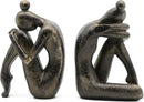 Lukitas Unique Decorative Girl Thinker Bookends, Non-Slip Book Holder, Home Office Bookshelf Decor, Creative Desktop Ornaments for Study Room Hotel Shelves, Resin, 1Pair/2Piece 6.5'' by CozyNest Decor