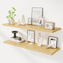 48" Floating Shelves for Wall, 12" Deep Slim Oak Floating Shelves, Wall-Mounted Shelves for Bedroom, Living Room, Kitchen, Bathroom - Set of 2 by CozyNest Decor