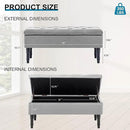 Ottoman with Storage Velvet Storage Bench Holds Up to 500 lbs Ottomans Upholstered Bench with Seating for Bedroom, Living Room, Grey by CozyNest Decor