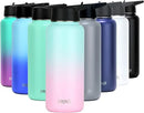 DRINCO Stainless Steel Water Bottle Spout Lid Vacuum Insulated Double Wall Water Bottle Wide Mouth (40oz 32oz 22oz 18oz 14oz) Leak Proof Keeps Cold or Hot (32 oz, 32oz Macaron) by CozyNest Decor