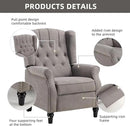 CANMOV Push Back Recliner Chair Set of 2, Modern Fabric Wingback Recliner Chair, Comfy Armchair Single Sofa Accent Chair with Padded Seat and Nailhead Trim, Tufted, Grey by CozyNest Decor