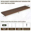 48 Inch Floating Shelves, 12 Inch Deep Floating Shelves for Wall, Floating Shelf with Invisible Brackets, Deep Shelves for Bathroom, Bedroom, Living Room, 1 Pack, Walnut by CozyNest Decor