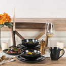 vicrays Coffee Mug Set, 12 Ounce, Ceramic Mug for Men, Women, Unique Glazed Mugs with Handle for Coffee, Tea, Milk, Cocoa, Cereal - Set of 6 Black by CozyNest Decor