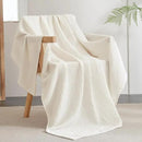 PHF Ultra Soft Waffle Weave Throw Blanket 50"x 60"- Washed Lightweight Breathable Cozy Woven Blanket for Bed - Aesthetic Decor for Couch Bedding Sofa Home Car - Coconut White by CozyNest Decor