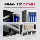 15'' Beverage Refrigerator Cooler - 126 Cans Under Counter Beverage Fridge with LED Light, Built-in Design, Wine Cooler for Home/Kitchen by CozyNest Decor