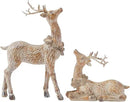 DN DECONATION 2pcs Reindeer Christmas Figurines, Tabletop Reindeer Small Christmas Decor, Brown Resin Deer Statue, Holiday Home Décor Accents for Xmas Office Living Room & Bedroom Decorations by CozyNest Decor
