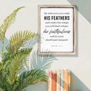 Christian Decor Signs, Framed Wall Plaque Sign 15 * 11.5 inches, Religious Home Decor, Inspirational Christian Gift for Him, He will Cover You with His Feathers Sign by CozyNest Decor