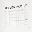 Personalized Clear Acrylic Calendar for Wall, Calendar Whiteboard for Wall, Dry Erase Wall Calendar, Wall Calendar Organizer System for Home (Block, Black, 38"W x 26"H) by TinyTreasures Baby Boutique