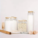 Urban Green Glass Jars with Airtight Lids, Airtight Glass Canisters with Locking Lids, (Bamboo-1Gal) by CozyNest Decor