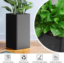 Modern Metal Planter Black – 28” Tall with Removable Insert Shelf | Heavy-Duty Outdoor & Indoor Planter Box for Patio, Porch, Garden (14x14x28in) by CozyNest Decor