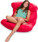 Posh Creations Structured Comfy Seat for Bedrooms and Dorm Rooms, Large Bean Bag Chair, Laguna Lounger, Red by TinyTreasures Baby Boutique