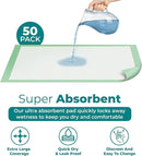 Teal Elite Chucks Pads Disposable Adult 36 x 36, 50 Count - Extra Large Bed Pads Disposable Adult, Super Absorbent Incontinence Bed Pads, Puppy Pads, Pee Pads for Adults, Great for Babies & Pets by TinyTreasures Baby Boutique