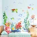 Supzone Under The Sea Wall Decals Ocean Fish Seaweed Sea Turtle Octopuses Wall Stickers for Kids Toddlers Bedroom Living Room Baby Nursery Wall Decor by TinyTreasures Baby Boutique
