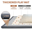 Baby Play Mat for Floor - 1.4" Thick Memory Foam Rug, 50"x50" Playpen Tummy Time Mat, Soft Velvet Nursery Rug, Large Padded Crawling Mat, Cushioned Pads for Playroom Toddlers, Infants, Yoga, Tatami by TinyTreasures Baby Boutique