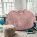 Bean Bag Chairs with Faux Rabbit Fur Cover, 4 ft Giant Memory Foam Bean Bag Chairs for Adults/Teens with Filling,Ultra Soft Faux Fur Fabric, Round Fluffy Sofa for Living Room Bedroom College Dorm by TinyTreasures Baby Boutique