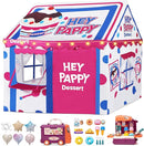 Kids Play Tent, Toddler Tent for Kid Indoor & Outdoor, 48.5"x39.4"x48.5" Playhouse Tent Dessert Theme with Complete Toys Set, 3 Window, Lights and 5 Balloons by TinyTreasures Baby Boutique