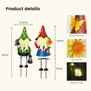 HONGLAND Solar Metal Gnome Yard Art -18 Inch Garden Gnomes Statues Outdoor Decor with Solar Lantern Lights -3D Outdoor Figurines for Patio Yard Lawn Porch Ornament Gardening Gifts by CozyNest Decor