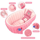 Inflatable Baby Bath Tub Portable Foldable Travel Mini Swimming Pool Helps Infants to Toddler Tub (Pink) by TinyTreasures Baby Boutique