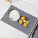 Silicone Dish Drying Mat for Kitchen Counter, 15''x 10'' Drying Mat with Drain Lip, Non-Slip Dish Drainer Mats with Built-in Drain, Heat Resistant Drain Pad on Countertop, Gray by CozyNest Decor