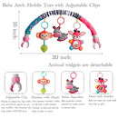 Baby Stroller Arch Toys, Crib Mobile for Infants Adjustable Bassinet Mobile with Universal Clamps, Activity Toy Bar for Bouncer Newborn Car Seat Stroller Sense Toy for Baby 0-12 Months by TinyTreasures Baby Boutique
