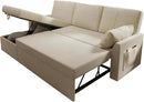 VanAcc Sleeper Sofa, Sofa Bed- 2 in 1 Pull Out Couch Bed with Storage Chaise for Living Room, Comfy Sleeper Couch, Beige Chenille by CozyNest Decor