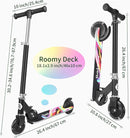 BELEEV V2 Scooters for Kids with Light-Up Wheels & Stem & Deck, 2 Wheel Folding Scooter for Girls Boys, 3 Adjustable Height, Non-Slip Pattern Deck, Lightweight Kick Scooter for Children Ages 3-12 by TinyTreasures Baby Boutique