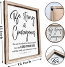 Inspirational Wood Signs, Christian Wooden Wall Plaque, Religious Home Decor, Bible Verse Decor Art, Framed Wall Plaque Sign 15 * 11.5 inches, Be Strong and Courageous Sign by CozyNest Decor