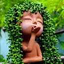 Face Planter, Head Planter, Women Faces Flower Pots, Plant Pots, Small Kissing Succulent Pots for Indoor Outdoor Plants, Cute Vase Home Decor, Brown by GreenHaven Gardens
