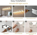 Modern 6-Light Chrome Crystal Bathroom Vanity Light Fixtures by CozyNest Decor