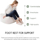 HIGOGOGO Square Stuffed Pouf Ottoman, Corduroy Poufs with Foam Chunk Filling, Furry and Fluffy Pouf Foot Stool Storage Ottoman, 25.6 X 25.6 Floor Poufs Foot Rest for Living Room, Beige by CozyNest Decor