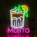Mojito Neon Sign Mojito Cocktail Neon Light for Wall Decor Dimmable LED USB Powered Mojito Light Up Sign for Bar Club Party Home Bar Man Cave Living Room （16.7 * 12.8In） by CozyNest Decor
