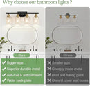4-Light Bathroom Light Fixtures, Black and Gold Modern Vanity Lights with Clear Glass Shades, Bathroom Wall Lamp for Mirror Living Room Cabinet Bedroom Porch by CozyNest Decor