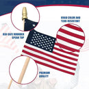 Super Tough Small American Stick Flags 4’’x6’’ | Cotton Outdoor Flag on 10’’ Wooden Stick with Spear Tip | Hand Held Flags Patriotic Decor for Various Holiday Parties and National Flag Day | 500 Pack by GreenHaven Gardens