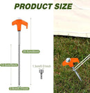 Hicarer 10 Pcs 20 Pcs 8'' Screw in Tent Stakes Heavy Duty Ground Metal Stakes for Inflatables with Hex Head Driver for Outdoor Camping Tent Inflatable Garden Decor (Orange) by CozyNest Decor