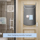 X-Large Hanging Laundry Hamper Bag, Door Hanging Hamper with Front Pocket Dirty Clothes Hanging Laundry Bag Large Size 35X22 inch Door Laundry Basket (Grey) by CozyNest Decor