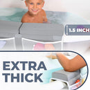 Comfortable Baby Bath Kneeler and Elbow Rest Pad Set – Thick Memory Foam Bath Kneeling Pad with Elbow Support – Baby Bathtub Cushion with Toy Organizer for Bathing Infant or Toddler - Grey by TinyTreasures Baby Boutique
